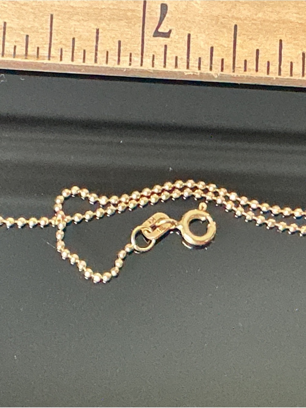 NWT 18K Solid Yellow Gold Peruvian Ball Bead Chain Necklace 20" Luxury - Picture 2 of 3